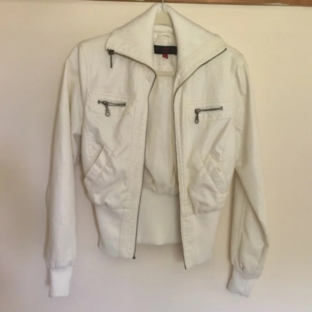 White Faux Leather Jacket